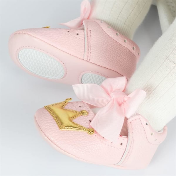 Meckior Infant Baby Girls Crown Soft Sole Bowknot