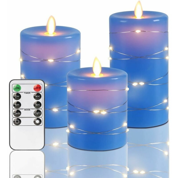 Blå Flameless Ljus Batteridrivet ljus wit