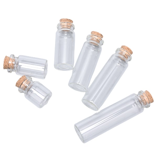 10 ST Miniglasflaskor med korkpropp genomskinlig flaskaflaska Vi 12ml-10pcs