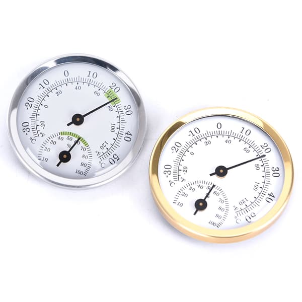 Inomhus Analog Fuktighet Temperatur Mätare Termometer Hygr Silver