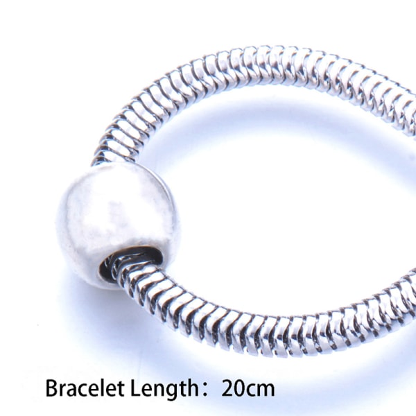 Silverpläterade pärlor hängande berlockarmband för kvinnor pärlstav Br D