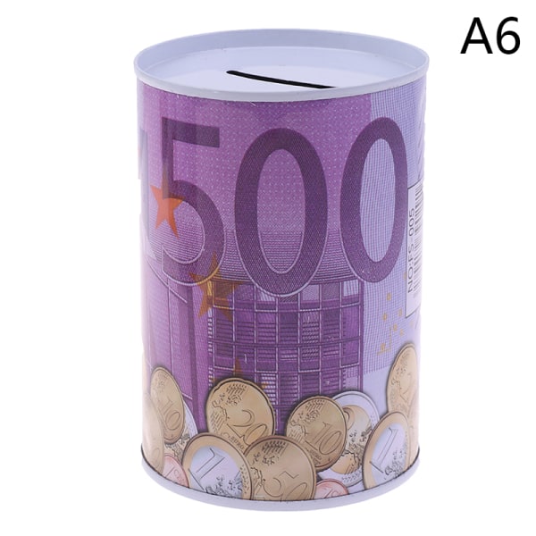 Euro Dollar Pengar Säker Cylinder Spargris Banker För Mynt A6