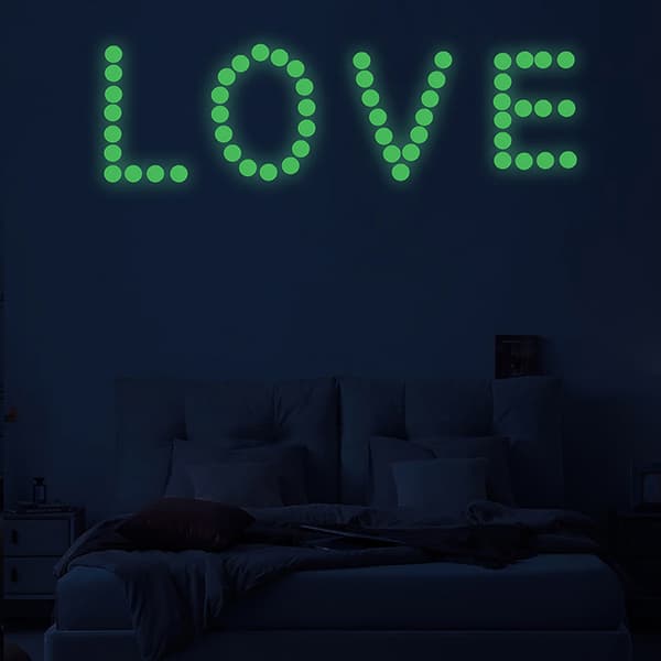 Luminous Glow In The Dark Star Round Dot Wall Stickers DIY Room 201