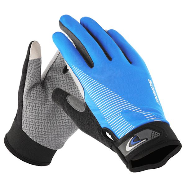 Unisex Cykelhandske Full Finger Touch Andningsbar cykling Blue