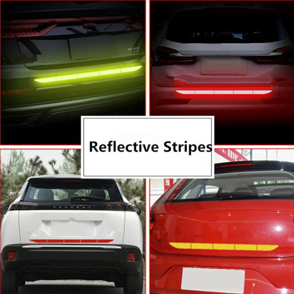 Car Reflex Stripes Warning Sticker Tape Auto Rear Warning R Red