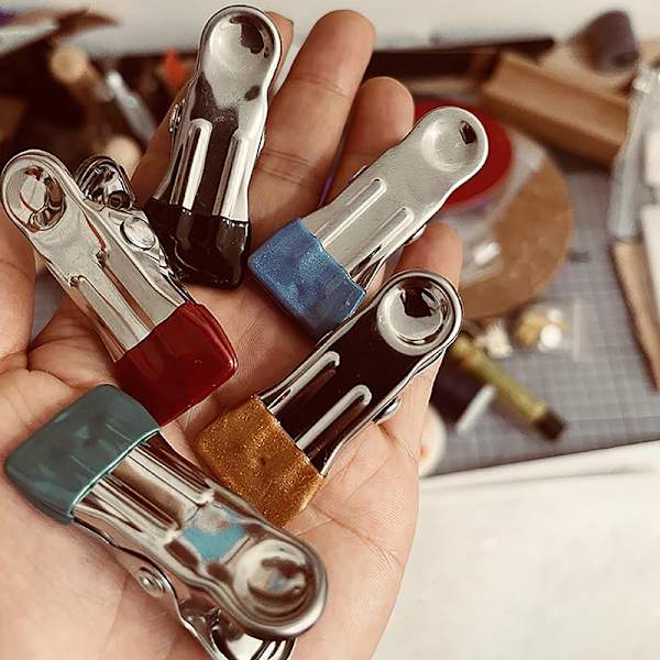 5st DIY Läderhantverk Metallassistent Suturklämma Handarbete Fi Gold