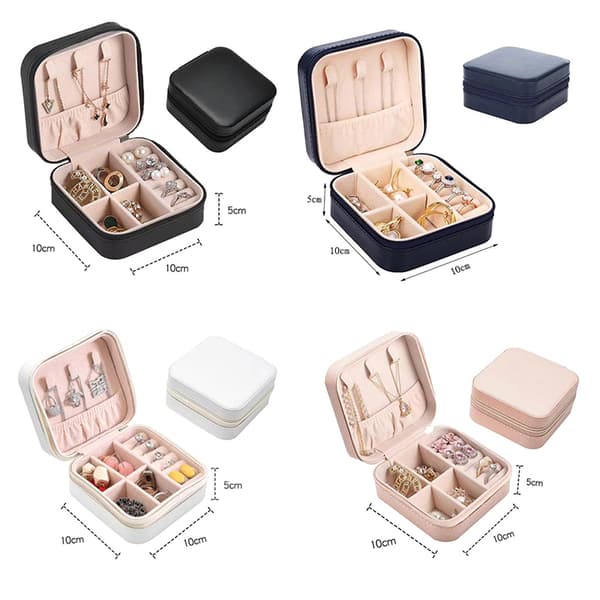 1 Styck Smycken Organizer Display Förvaringslåda Travel Örhängen Ring Pink