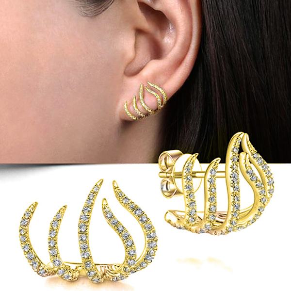 1 par Claws Stud Örhänge Snygg Micro Inlaid Zircon Earring Je A5