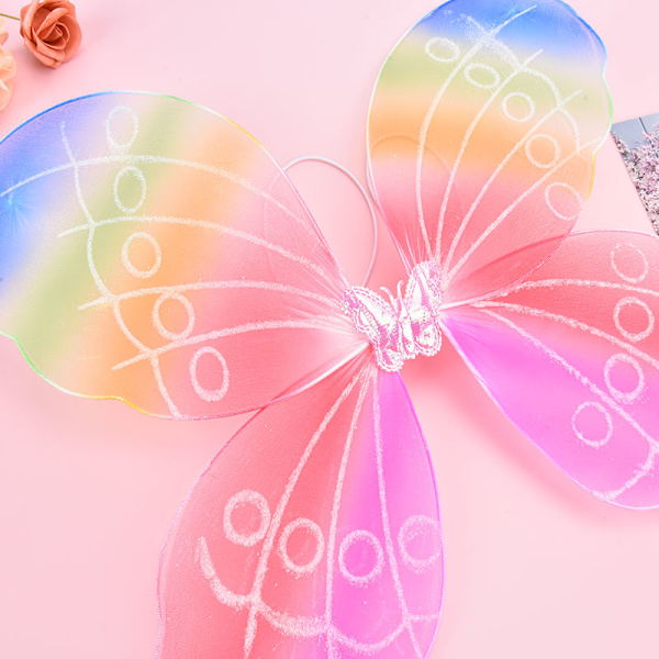 Elegant flicka Fairy Butterfly Wing Rainbow Barn Födelsedag Par