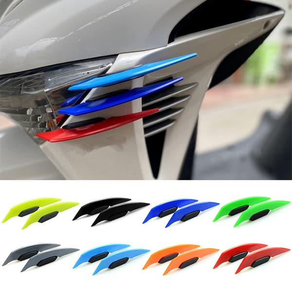 1Par Universal Motorcykel Winglet Aerodynamisk Spoiler Dynamic Gray