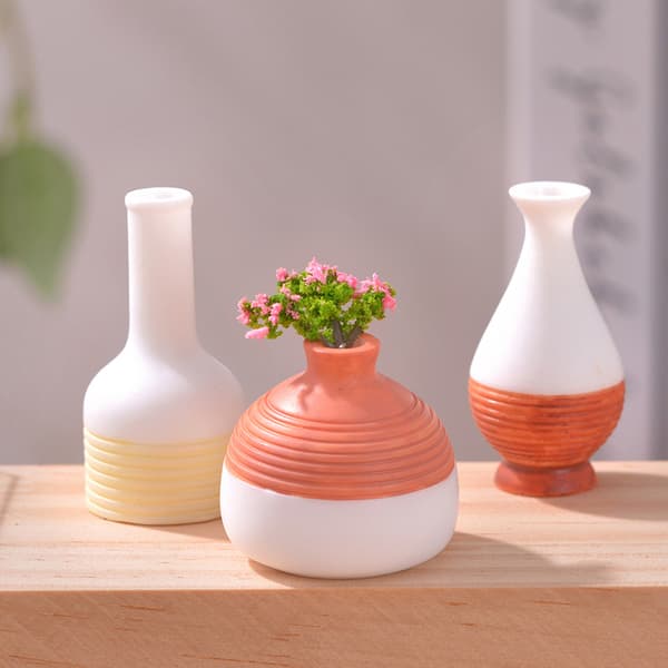 Dockskåp Miniatyr blomvas Blomkruka Simuleringsvas Kruka H A