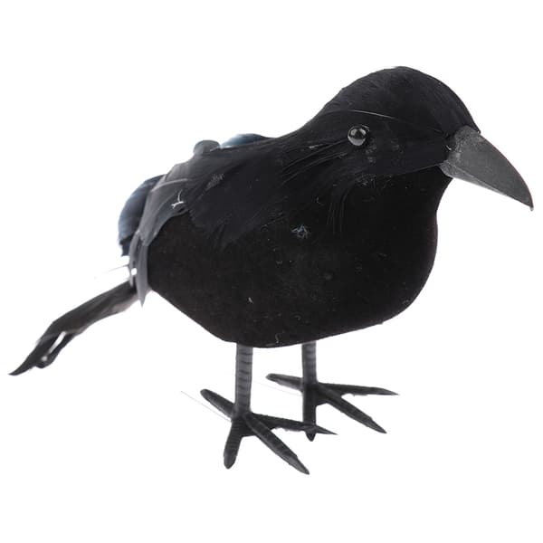 Halloween Black Crow Props Realistic Raven Spooky Feathered Cro