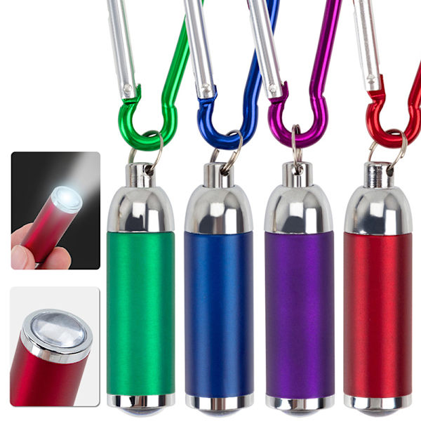 Mini LED ficklampa Torch Keychain Nyckelring Ultra Bright Portabl Blue