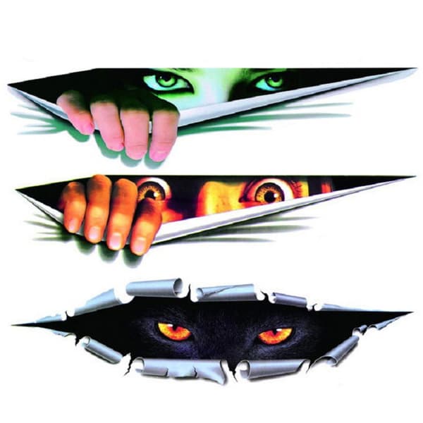 3D Cool Car Stick Creative Sticker Modified Decal Eyes Peeking A1