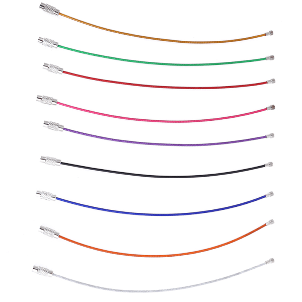 10 st 1,5*150 mm rostfritt stål cirkelöglahållare nyckelring Rop Purple