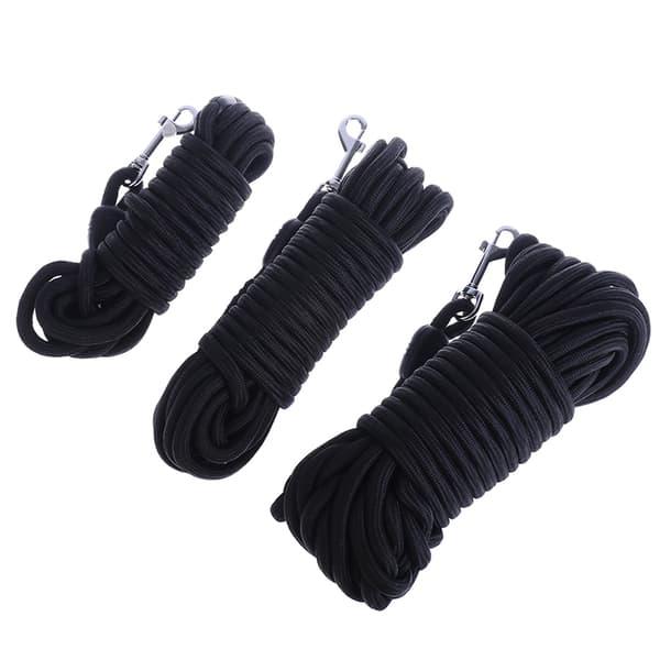 Svart Nylon Hundkoppel Utomhus promenadträning För Medium Large S