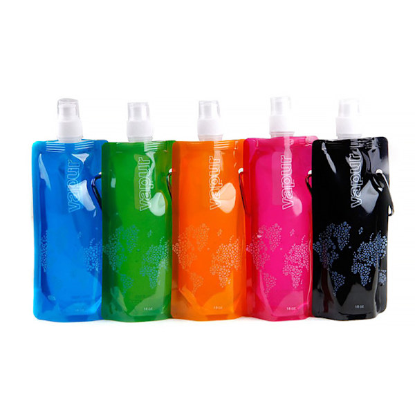 480 ml bärbar ultralätt hopfällbar vattenpåse Mjuk kolvflaska Black