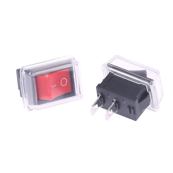 5 Styck Tryckknapp Mini Switch 2Pin On/Off Vippbrytare med wat 2(metal Red)