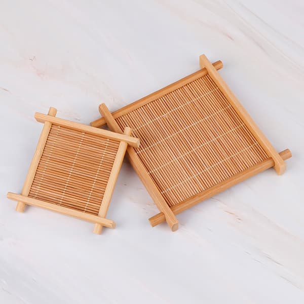 bambu kopp matta te tillbehör bord bordstabletter underlägg hem kit B