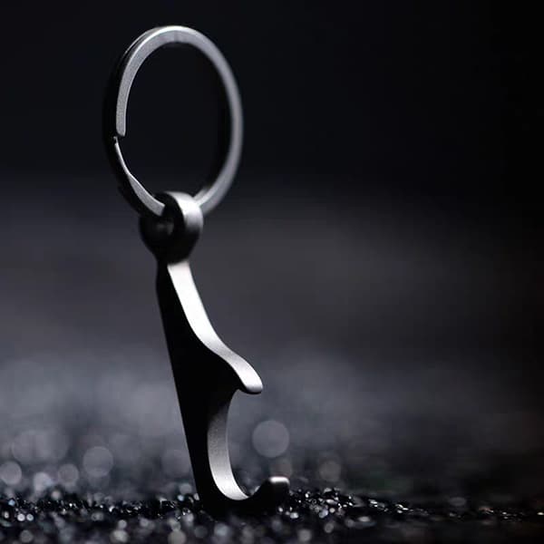 TC4 Titanium Alloy Creative Mini Beer Flasköppnare Nyckelring wi