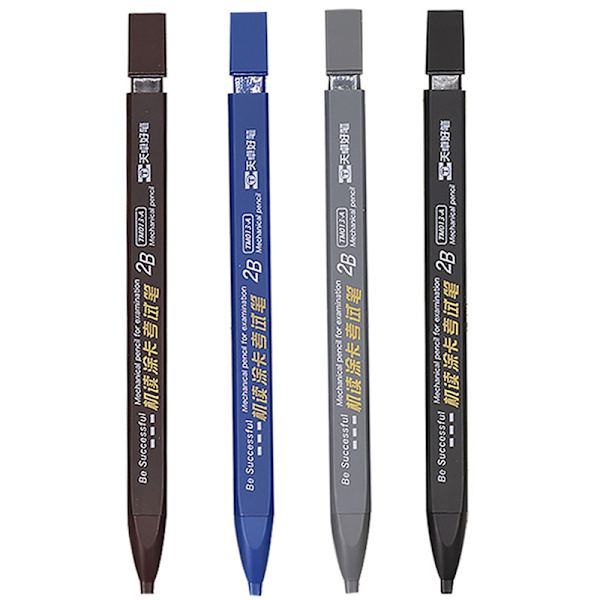 Tjock platt huvud mekanisk blyertsteckning 2B med refill Penci A2