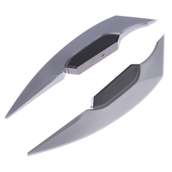 1Par Universal Motorcykel Winglet Aerodynamisk Spoiler Dynamic Gray