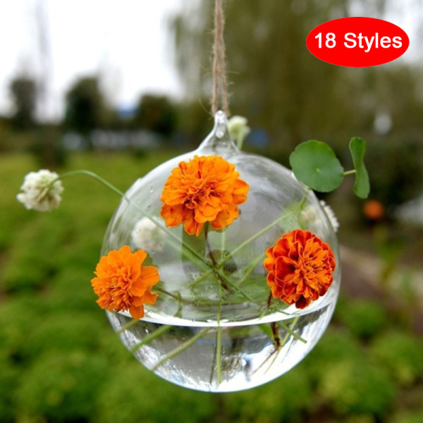 Hängande Transparent Ball Glas Flower er Vas Terrarium Landsca 13