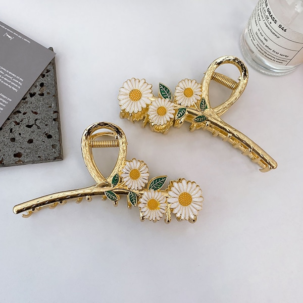 Sweet Literary Flower Hair Claw Dam Daisy Hairpin For Women H