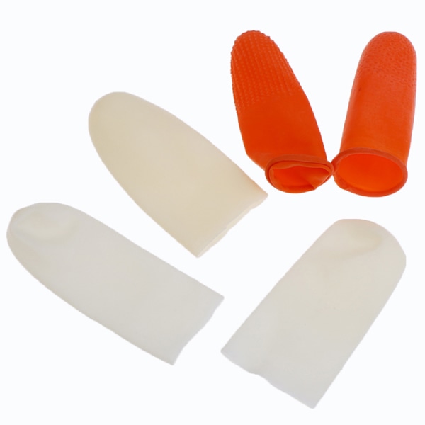 100st multifunktionella fingertoppshandskar Latex Rubber Finger Co Orange M