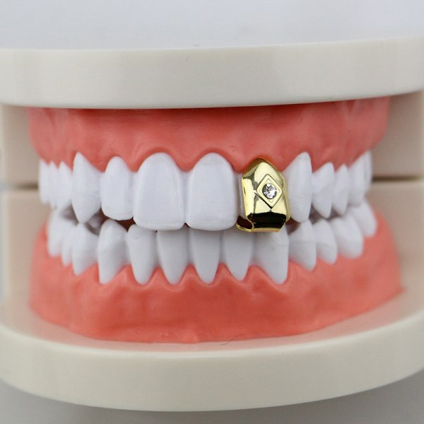 Ny enda Hip Hop Grillz Removable Grills Dental Mouth Punk Gold