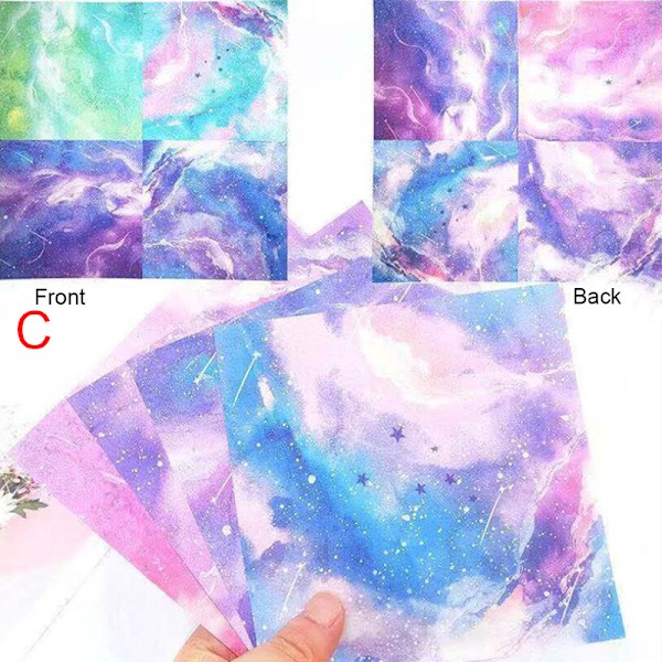 60/65 st Space Star Flower Origami Paper Dubbelsidig Vikning D C:60Pcs