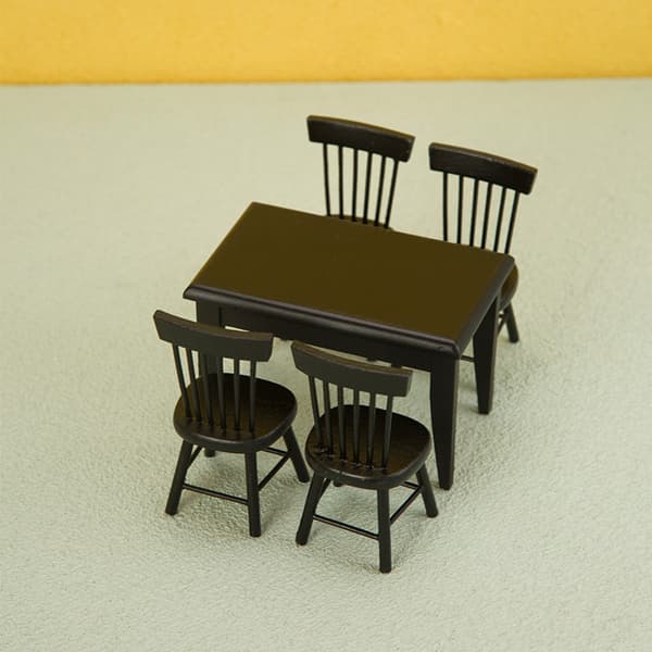 DollHouse Mini Möbeldekoration Mini Handgjort bord och Cha A3