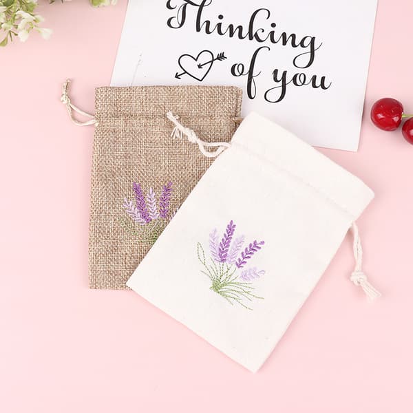 1st lavendelpåsar Torrblommaarompåsar Broderi lavendel Brown