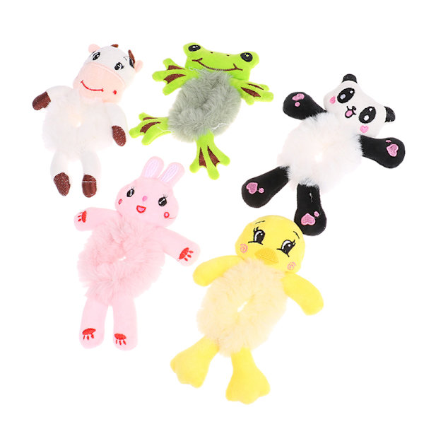 Plysch hårrep Groda Panda Elastisk hästsvanshållare Scrunchies 4#