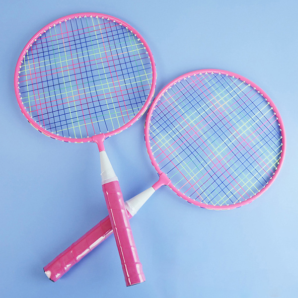 1 Par Barn Badmintonracketar Set Sportspelleksak Barn Pink