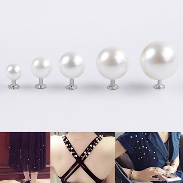 Pearl nitar knapp för tyg byxor hatt väska DIY hantverk dekor gar 10mm