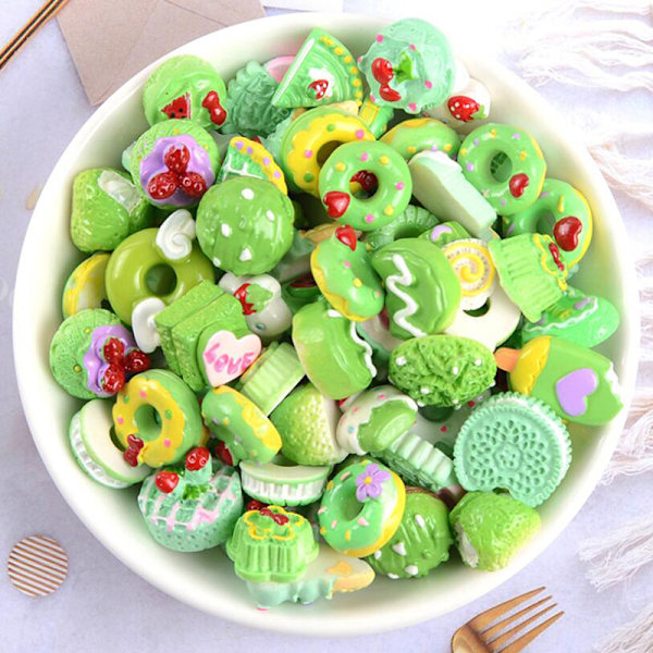 10st Flatback Resin Donut Cookies Cake Cabochons Charms DI Multicolor2