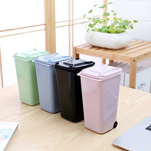 Mini Desktop Kattsand Trash Liten Bordsskiva Trashbox Skrivbordsport Blue