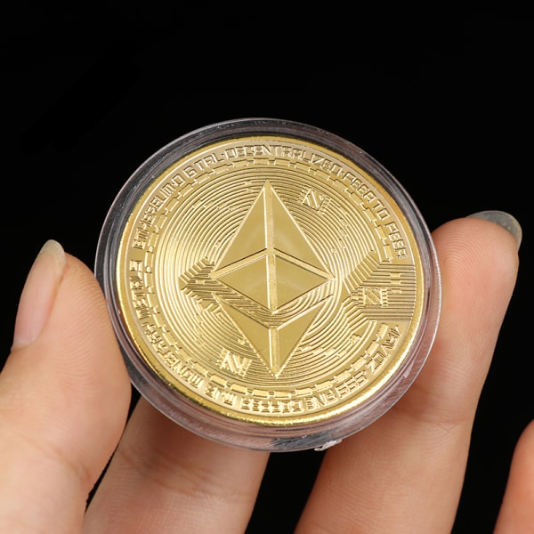 Creative Ethereum Coin Ethereum Art Collection Fysiskt minnesmärke Gold