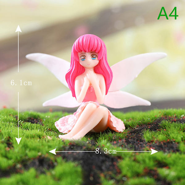 Mikro landskap trädgård prydnader Flower Fairy Cake Skrivbord Decorat Rose red
