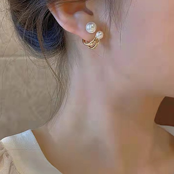 Nya Retro Light Luxury Pearl Stud örhängen n Simple Jewelry Chr