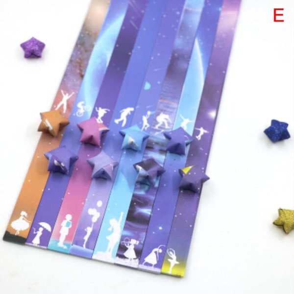 136 X Folding Paper Lucky Star Paper Strip Sky Universe Pattern A