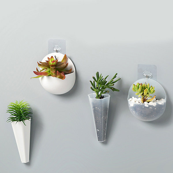 Creative Väggmonterad Akryl Vas Vägghängande er Flower Pot N2
