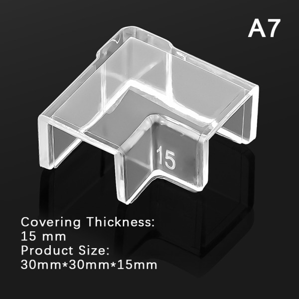 4 st/ set Silikon Transparent Anti-kollision Fish Tank Corner P 15mm