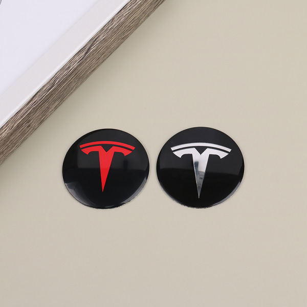 4st Hjul Center Hub Cap Kit för Tesla Model 3 Y Tesla Accesso Red