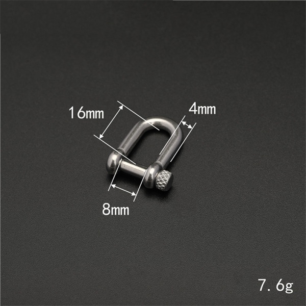 1 st Rostfri Karbinhake D Bow Shackle Fob Nyckelring Krok B