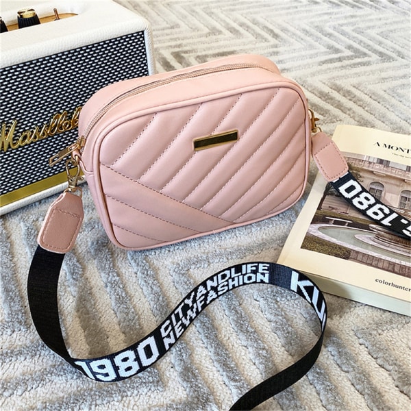 Kvinnor Broderi Små PU-läder Crossbody-väskor Mode Causal Pink