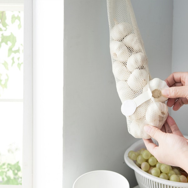 Mesh Net Andas Frukt Grönsak Vitlök Lök Hängande Förvaring