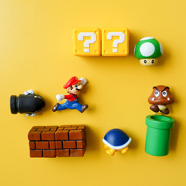 Klassisk 3D Super Mario Kylskåp Stark Magnet Sticke 12pcs D