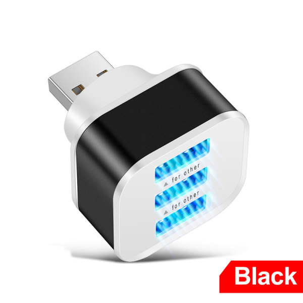 Bil USB Charging Extender 2.0 3-ports Extended USB Splitter Black